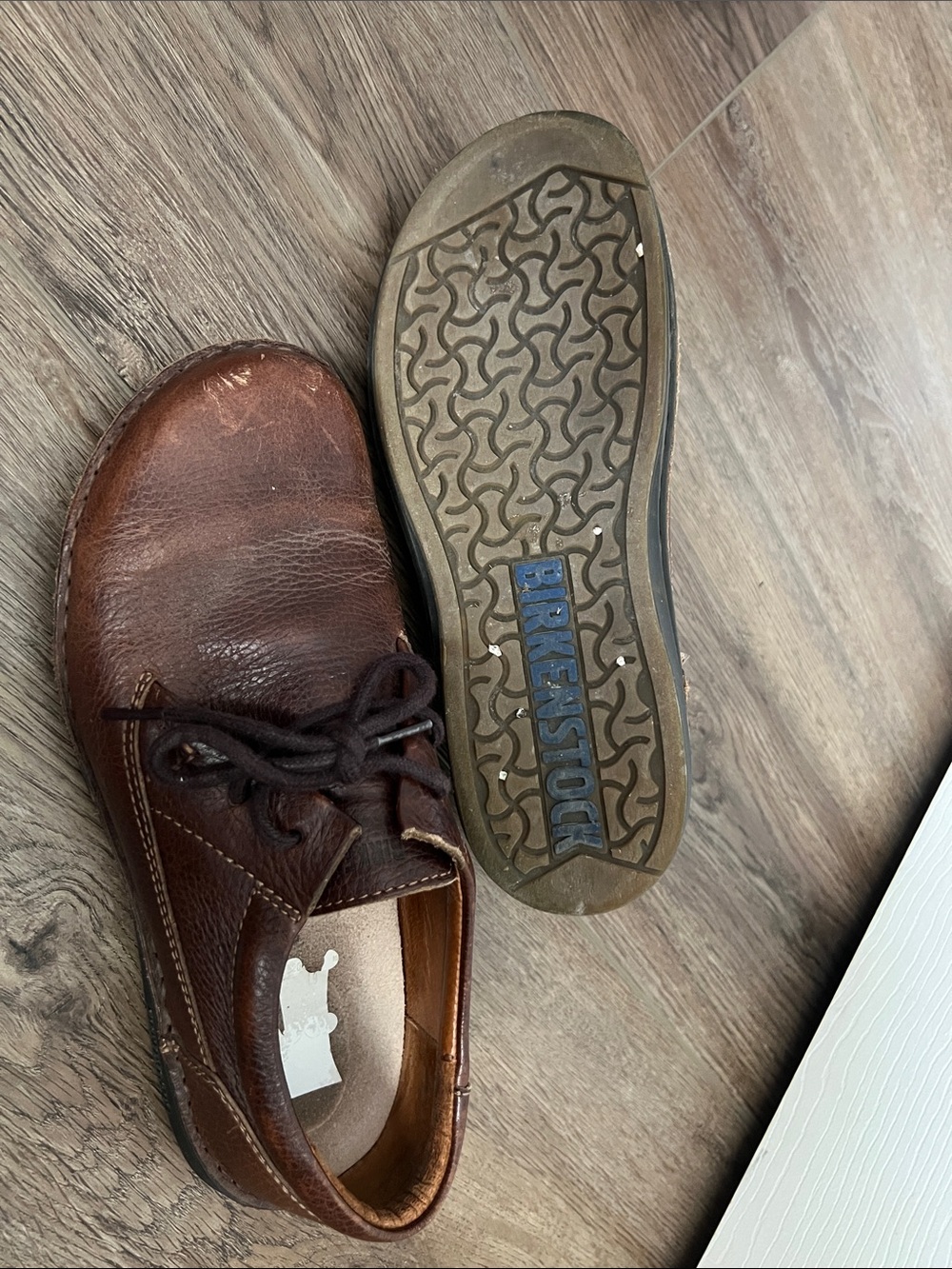 Birkenstock Brown Leather unisex  Slip-On Lace-Up Shoes